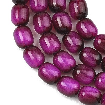 Dyed Imitation Tiger Eye Glass Beads Strands GLAA-H040-02D-1