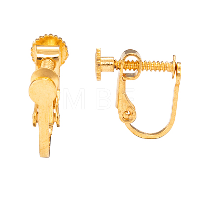Brass Screw On Clip-on Earring Findings X-KK-L164-02-1