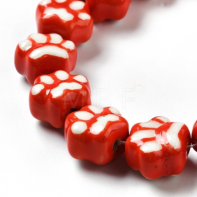 Handmade Printed Porcelain Beads X1-PORC-F005-02C-1