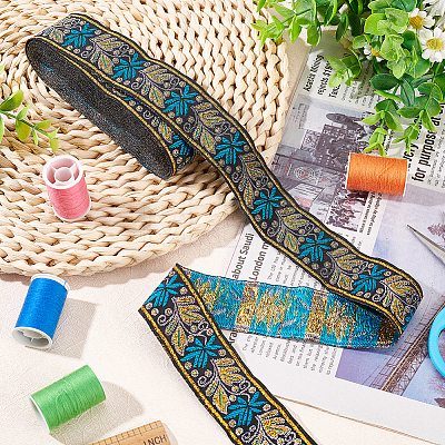 Ethnic Style Embroidery Polyester Ribbons OCOR-WH0067-74G-1