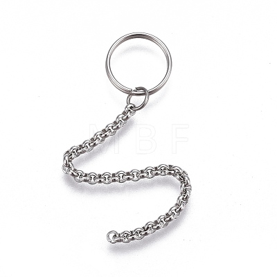 304 Stainless Steel Split Key Ring Clasps STAS-L226-008A-1