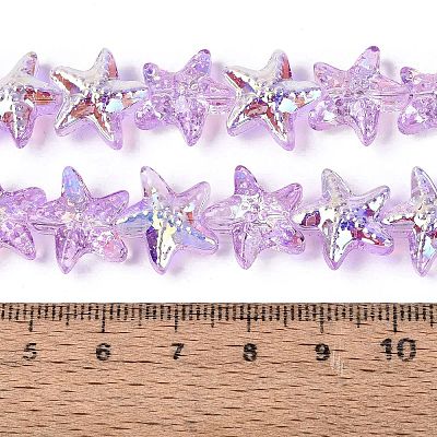 Electroplate Transparent Glass Beads Strands EGLA-Q136-01A-12-1