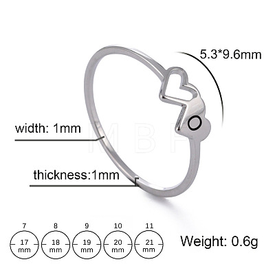 304 Stainless Steel Finger Rings for Women Men FS-WGB974C-43-1