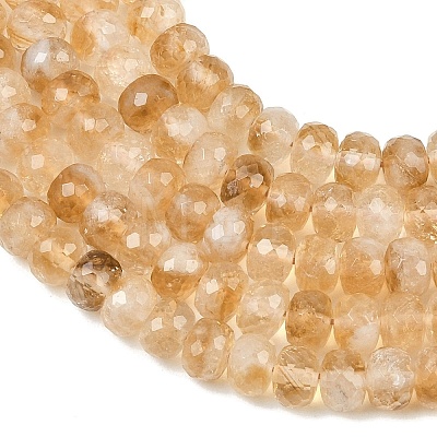 Heated Natural Citrine Beads Strands G-B175-B01-4x6mm-1