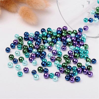 Ocean Mix Pearlized Glass Pearl Beads HY-X006-6mm-11-1