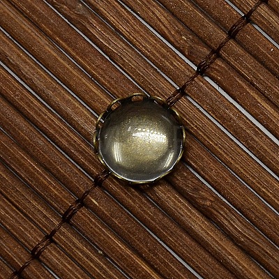 9.5~10mm Clear Domed Glass Cabochon Cover for Flat Round DIY Photo Brass Cabochon Making DIY-X0103-AB-NR-1