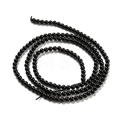 Natural Black Onyx Beads Strands G-Q004-C01-01-1
