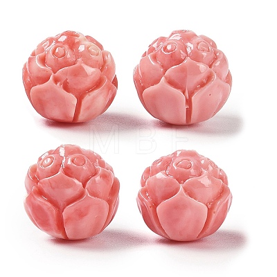 Synthetic Shell Dyed Carved Beads SHEL-H005-25-1