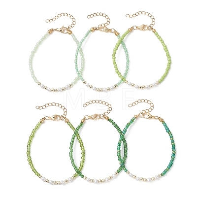 Glass Bead Bracelets BJEW-JB12957-1