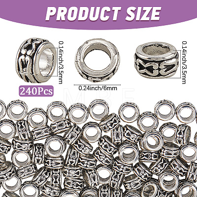 240Pcs Tibetan Style Alloy Beads TIBE-PA0001-03-1