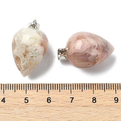 Natural Cherry Blossom Agate Pendants GG-K002-13F-1