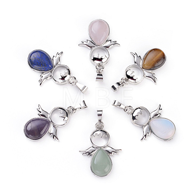 Natural & Synthetic Mixed Gemstone Pendants G-X0005-09P-1