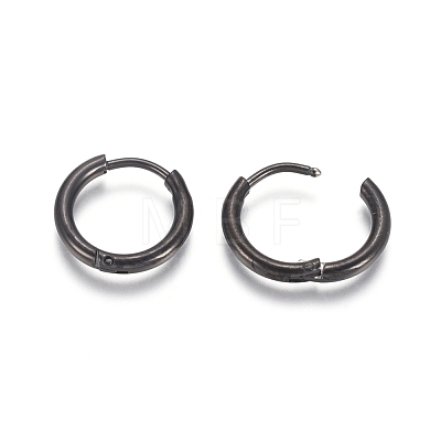 304 Stainless Steel Huggie Hoop Earrings EJEW-F111A-14mm-B-1