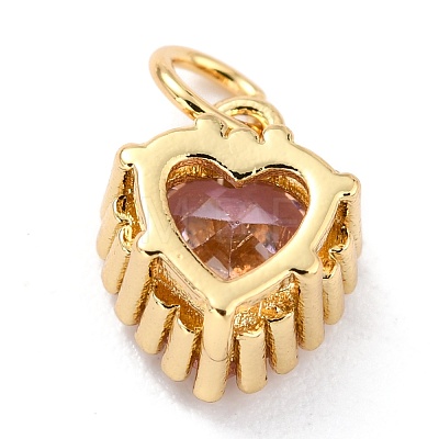 Real 18K Gold Plated Brass Inlaid Cubic Zirconia Charms ZIRC-L100-074G-1