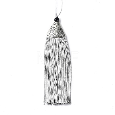 Nylon Tassels Big Pendant Decorations HJEW-G010-A12-1