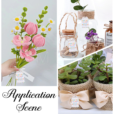 100Pcs Birthday Theme Rectangle Paper Tag Cards with 20m Jute Cord Kit DIY-SP0003-89B-1