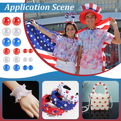 3000Pcs 9 Styles ABS Plastic Imitation Pearl Beads OACR-PH0004-81-1