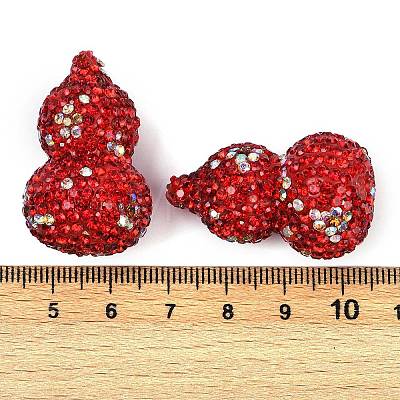 Handmade Polymer Clay Rhinestone Beads CLAY-B006-01-1