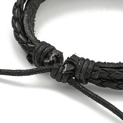 PU Imitation Leather Braided Cord Bracelets BJEW-P329-01B-AS-1