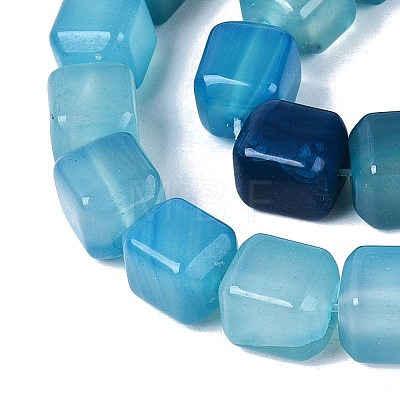 Natural Blue Agate Beads Strands G-Q608-10C-1