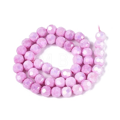 Anti-Tarnish Electroplate Glass Beads Strands EGLA-ZX010-8mm-05-1