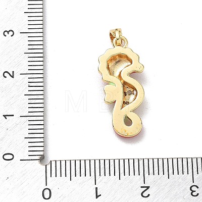Brass Enamel Pendants RB-CBA2CEF-02G-02-1