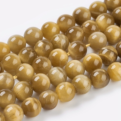 Natural Gold Tiger Eye Beads Strands L-G-C076-4mm-1AA-1