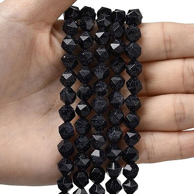 Synthetic Blue Goldstone Beads Strands G-Z119-A24-02-1