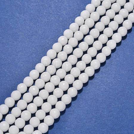 Synthetic White Agate Beads Strands X-G-D419-6mm-01-1