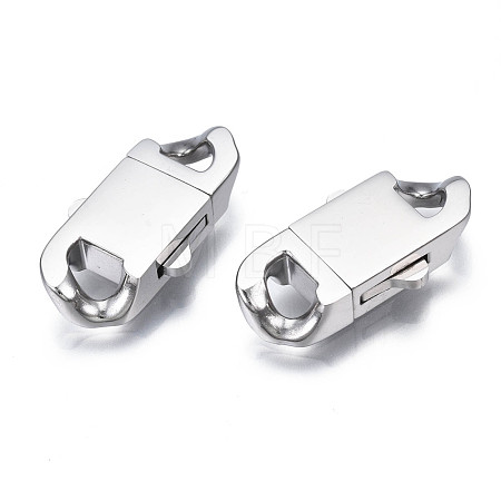 Non-Tarnish 304 Stainless Steel Box Clasps STAS-S080-03A-P-1