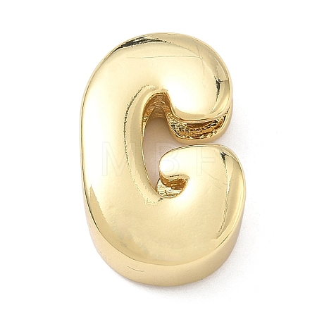 Brass Initial Beads KK-B167-27G-01G-1