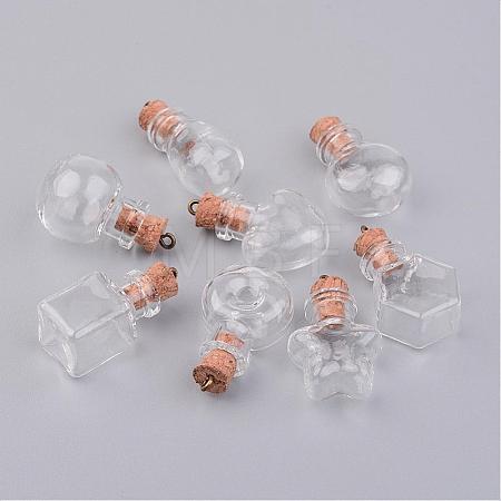 Glass Bottle Pendants PALLOY-JF00247-1