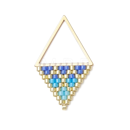 MIYUKI Glass Seed Beaded Rhombus Pendants PALLOY-MZ01175-01-1