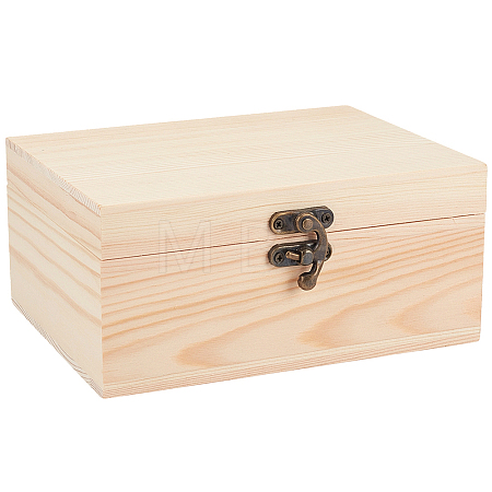 Wood Keepsake Box Gift Cases with Metal Clasps and Hinged Lid CON-CL0001-11-1