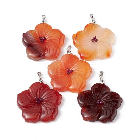 Natural Red Agate Big Pendants G-B040-01P-09-1