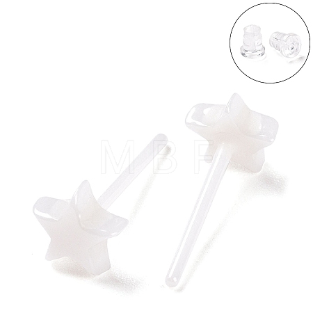 Hypoallergenic Bioceramics Zirconia Ceramic Star Stud Earrings EJEW-Z023-06E-1