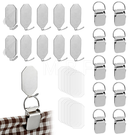 10 Sets Stainless Steel Wall Hooks AJEW-OC0016-01P-1
