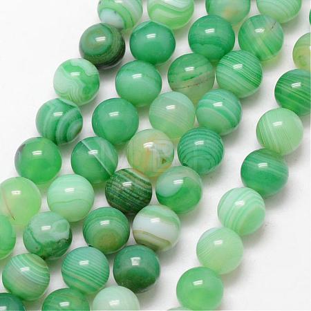 Natural Striped Agate/Banded Agate Bead Strands G-K166-13-8mm-01-1