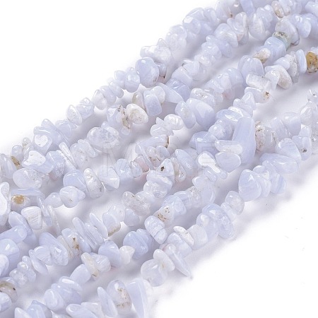 Natural Blue Lace Agate Beads Strands G-O187-02-1