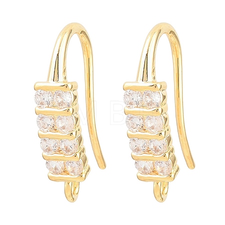 Brass Rhinestone Earring Hooks KK-C261-01D-G-1