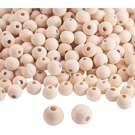 Unfinished Wood Beads WOOD-PH0008-19-WH-1