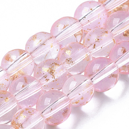 Transparent Spray Painted Glass Bead Strands GLAA-N035-03B-B06-1
