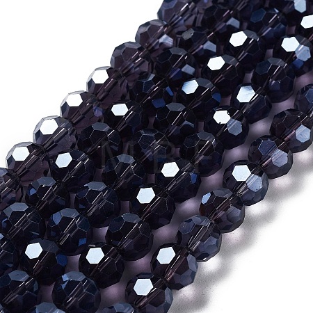 Electroplate Transparent Glass Beads Strands EGLA-A035-T10mm-A15-1