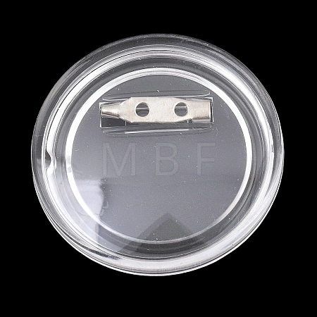 Blank Flat Round Acrylic Button Pin Badge with Iron Pins FIND-L029-01P-01-1