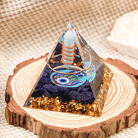 Resin Orgonite Pyramid Home Display Decorations G-PW0004-56A-08-1