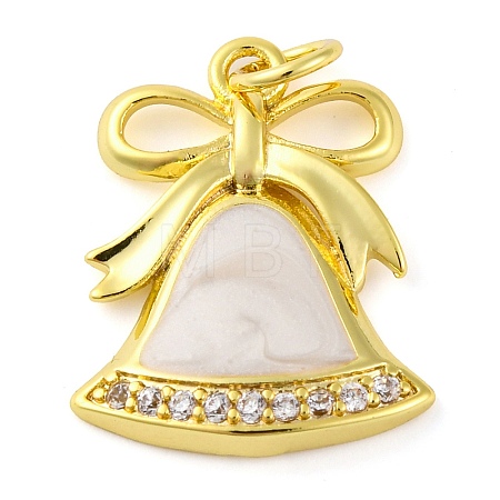 Christmas Series Brass Micro Pave Cubic Zirconia Pendants KK-S401-03G-A-1