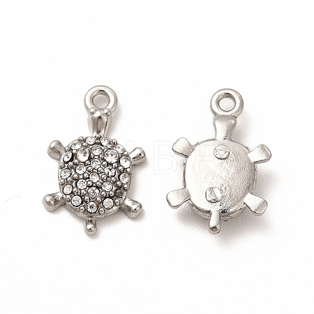 316 Surgical Stainless Steel with Crystal Rhinestone Charms X-STAS-G305-06P-1