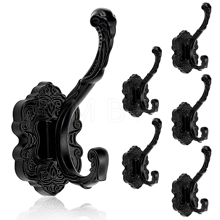 6Pcs Aluminum Wall Mounted Hook Hangers ODIS-JOY0001-02B-1