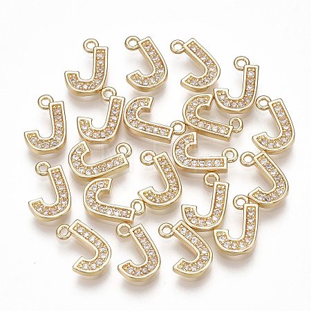 Brass Cubic Zirconia Charms X-KK-S348-330J-1