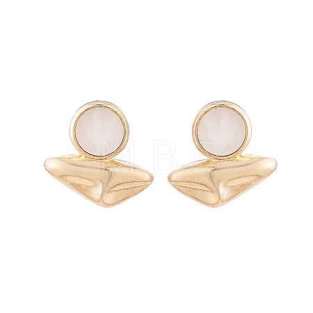Zinc Alloy & Acrylic Pearl Stud Earrings WGAB762-04-1